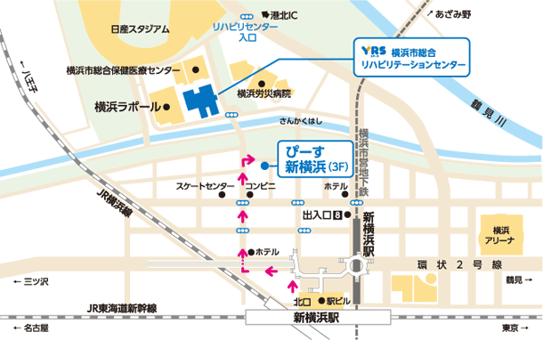 ぴーす新横浜（児童デイサービス事業所）地図