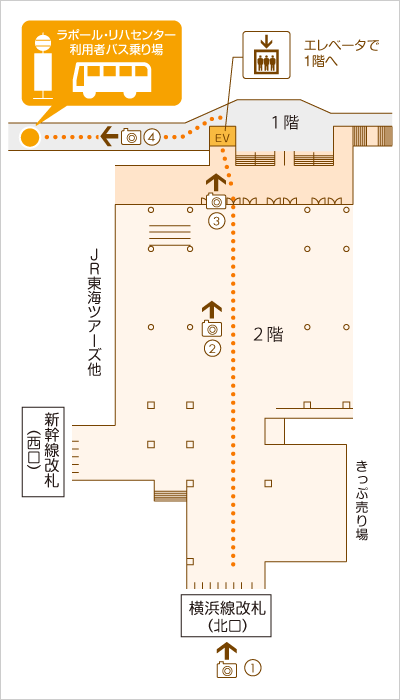 新横浜駅の送迎バス乗り場 地図2